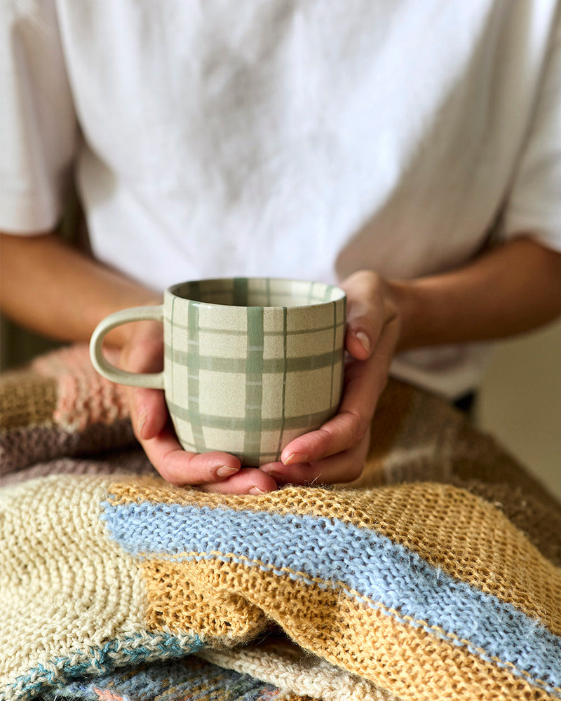 Mug single - Duck Egg Check Cat&