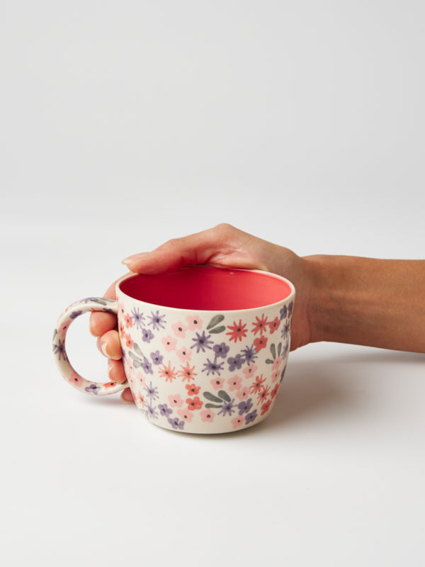 Ditsy Raspberry Mug