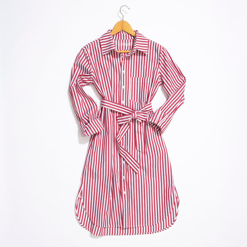 Jones Bold Stripe Dress-Red/White