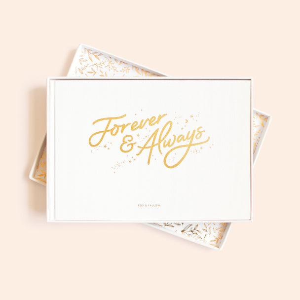 Forever & Always Prompted Wedding Guest Book Boxed